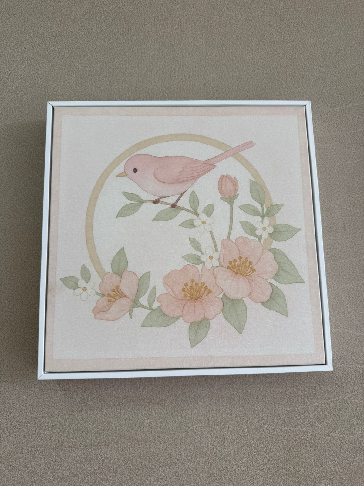 Quadro Flores e Passarinho