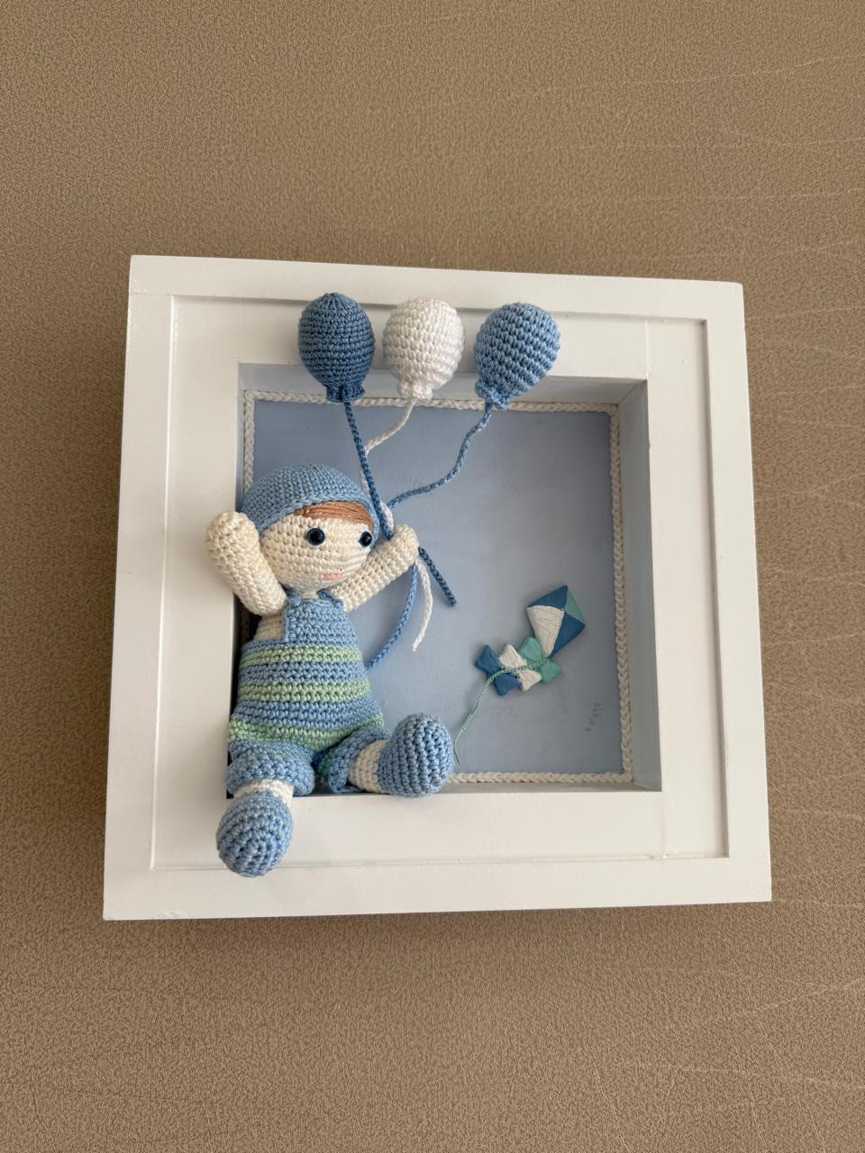 Quadro Boneco Pipa Quadrado em MDF