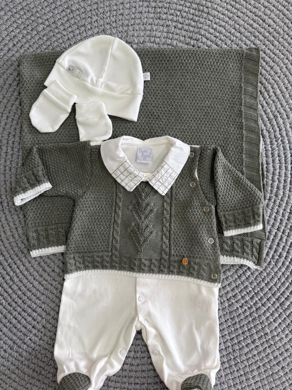 Saída Maternidade Verde - 4 peças